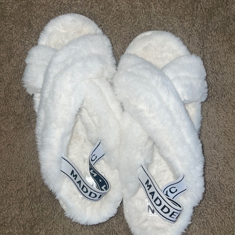 Madden nyc slippers, worn once for bridal getting ready
